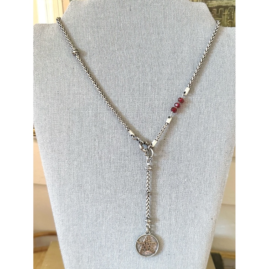 Lucky Brand Star Charm Silver Y Style Front Closure Necklace 20$